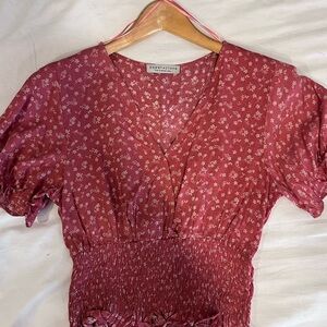 Paper Crane Women's Red Floral Top